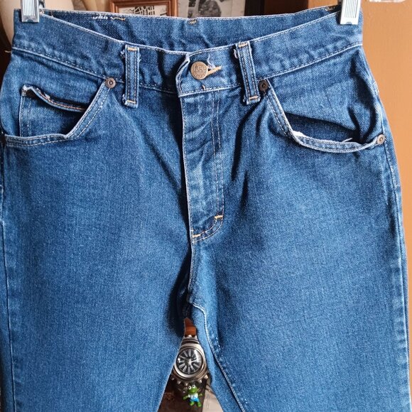 Vintage Mens Lee Bootcut Jeans 26x28 Fit 1980's Straight Raw Perfect Fade Denim - Picture 4 of 8